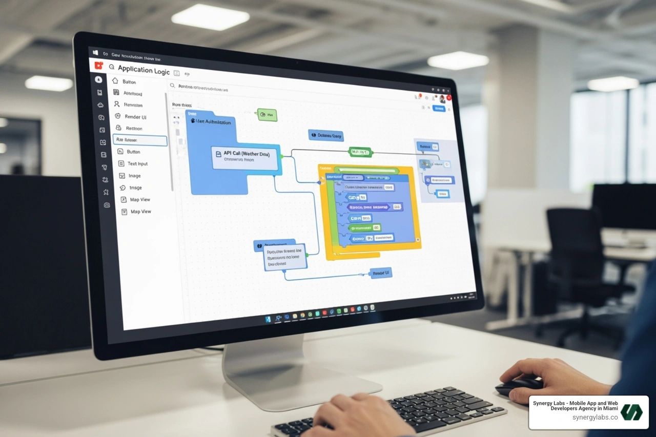 developer using a modern app development platform with visual workflow tools - Enterprise App Development developer using a modern app development platform with visual workflow tools - Enterprise App Development