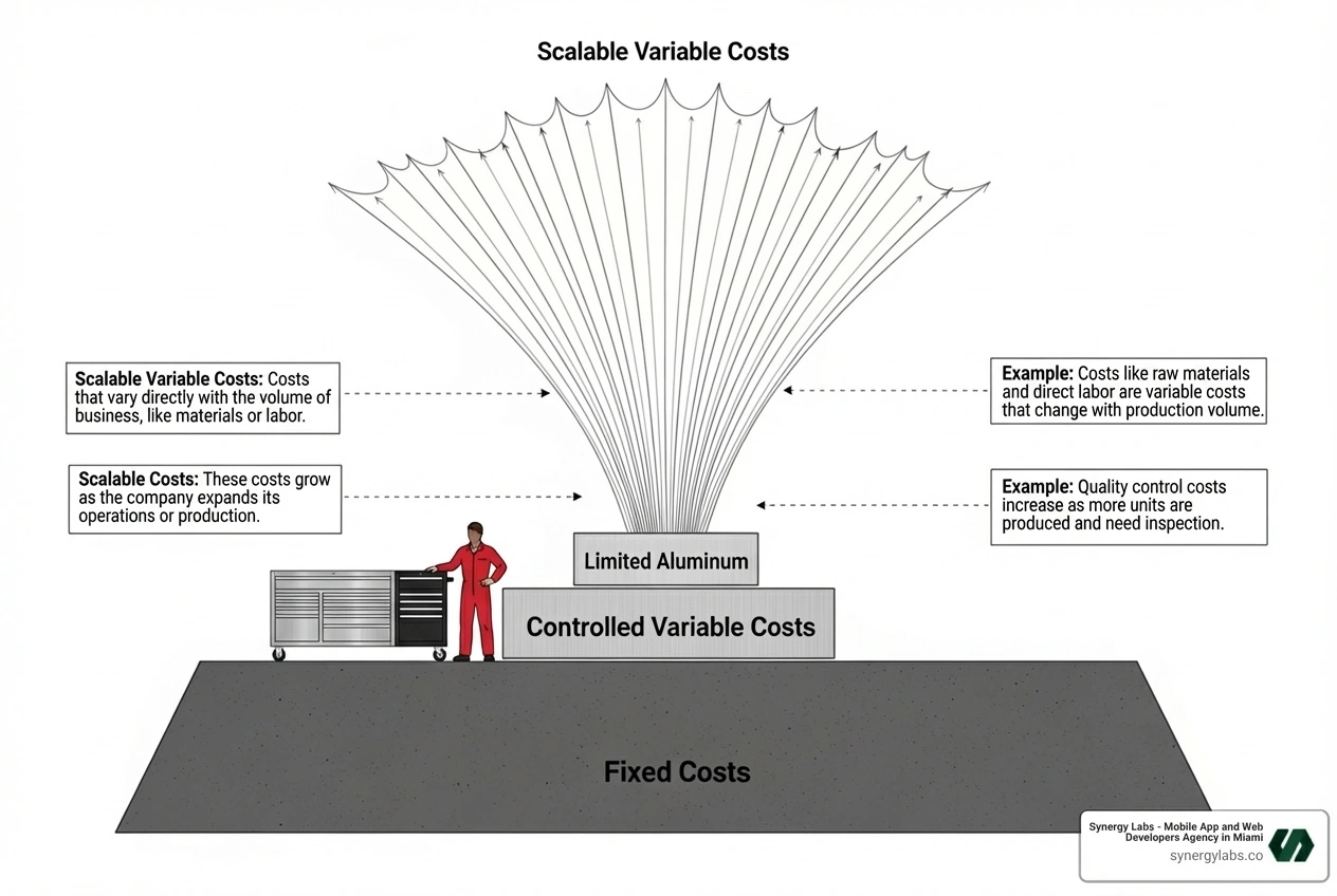 Diagram showing Replit's hybrid pricing model with a base subscription fee, included usage credits for AI, compute, storage, and data transfer, and then pay-as-you-go billing for any overages beyond the credits. - All About Replit Pricing in 2025: What Small Businesses Need to Know