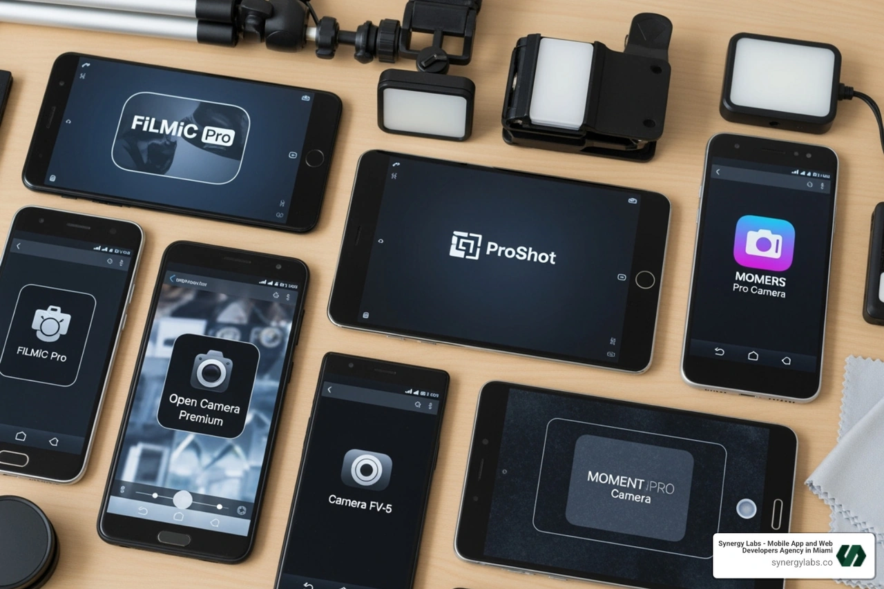 A professional camera app interface on an Android phone - top paid camera apps for android A professional camera app interface on an Android phone - top paid camera apps for android