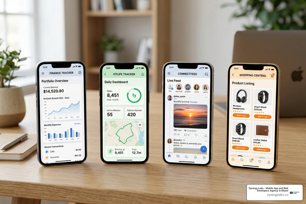 Creative mobile app design concepts across industries Creative mobile app design concepts across industries