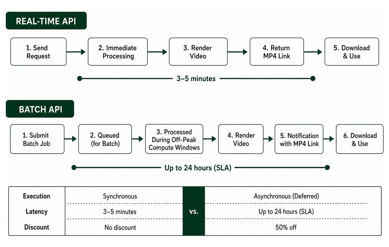 Batch API execution flow vs real-time API Batch API execution flow vs real-time API