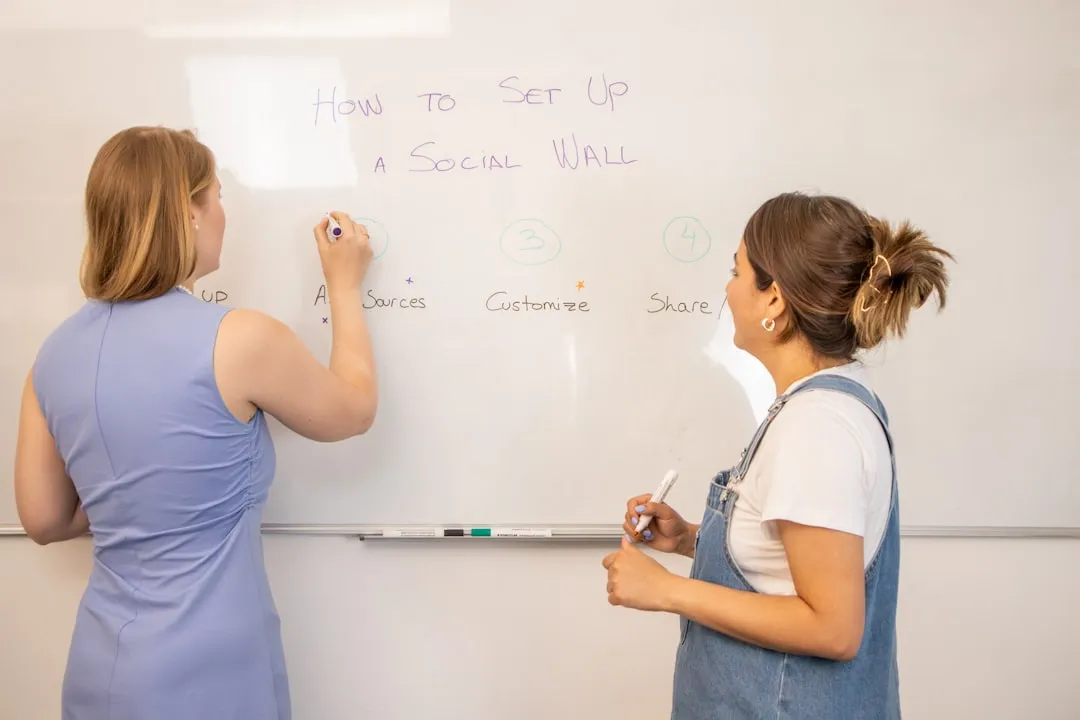 Team collaborating on UI/UX design on a whiteboard - app development miami