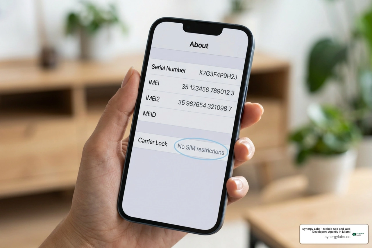 carrier lock settings screen displaying No SIM restrictions carrier lock settings screen displaying No SIM restrictions