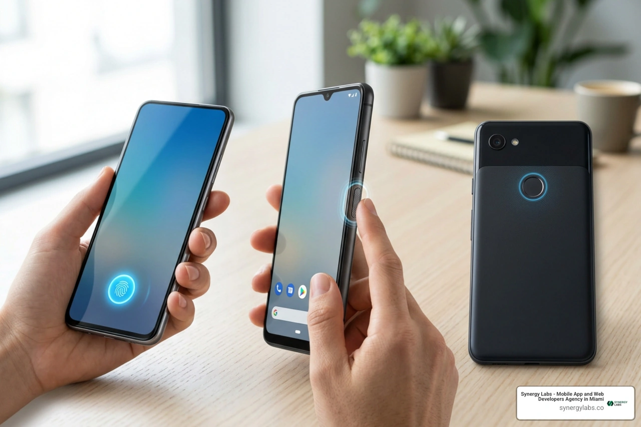Different fingerprint scanner locations on Android phones Different fingerprint scanner locations on Android phones