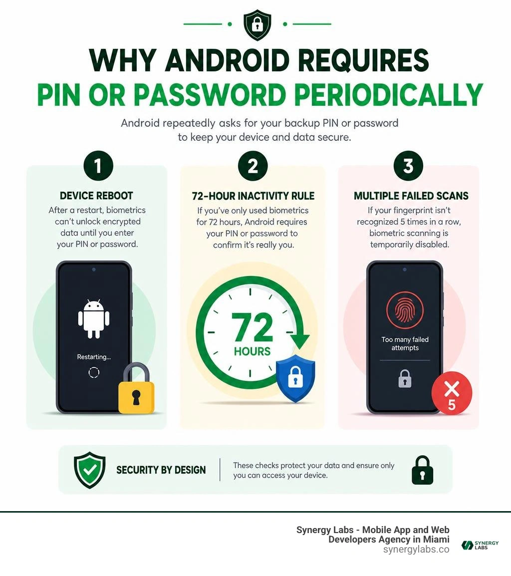 Infographic explaining reasons why Android requests secondary PIN authorization infographic Infographic explaining reasons why Android requests secondary PIN authorization infographic