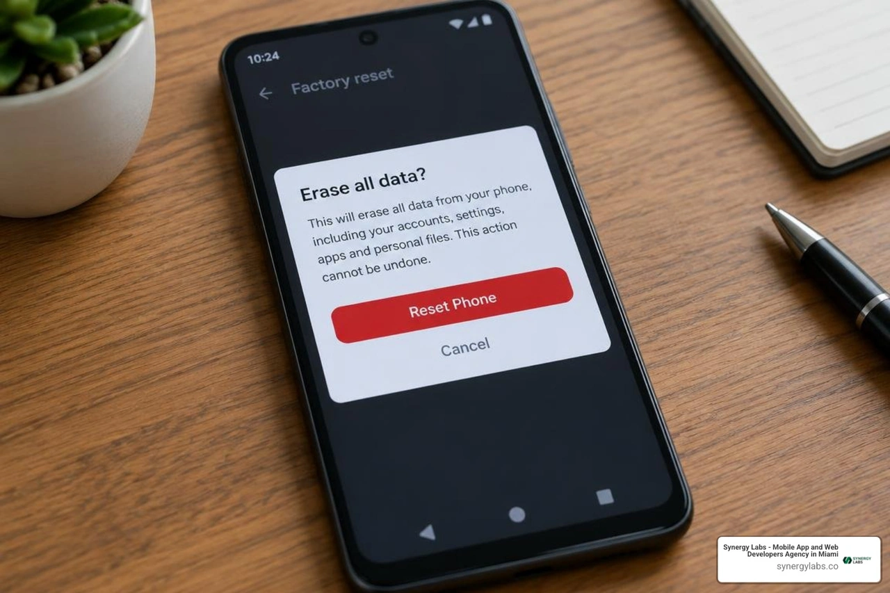 Android factory reset confirmation screen Android factory reset confirmation screen