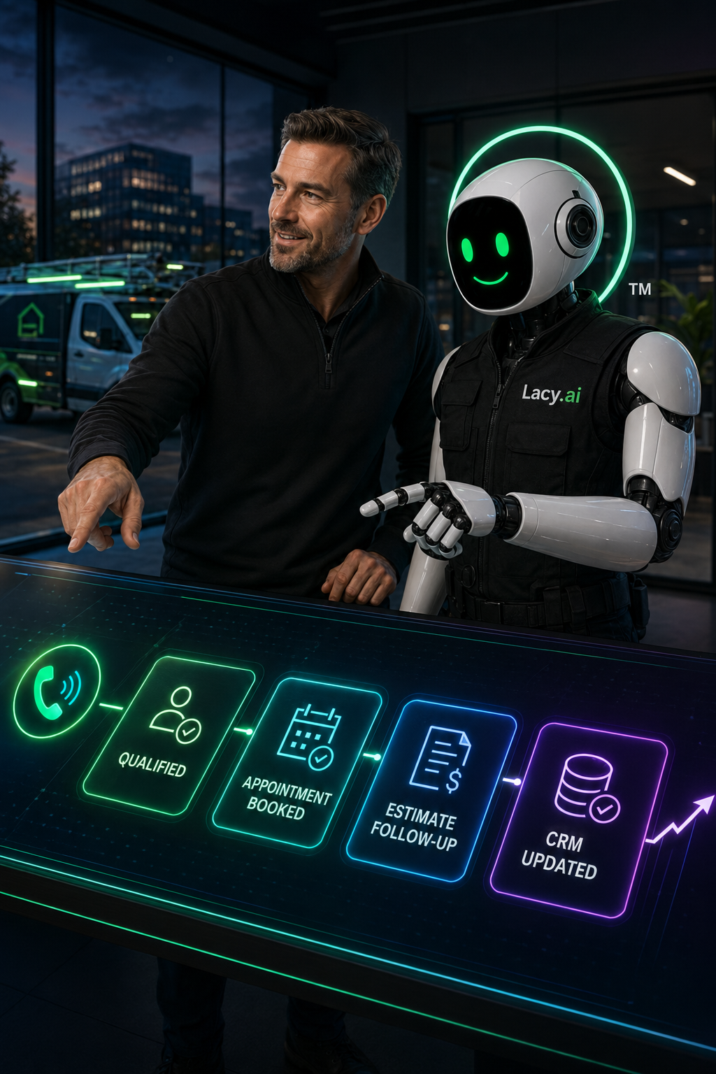 Sales AI Phone Agent answering service sales calls with Lacy.ai