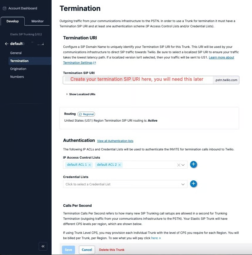 Twilio manual setup reference 2