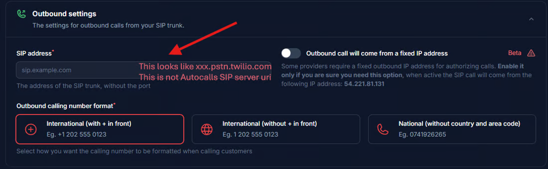 Twilio manual setup reference 6