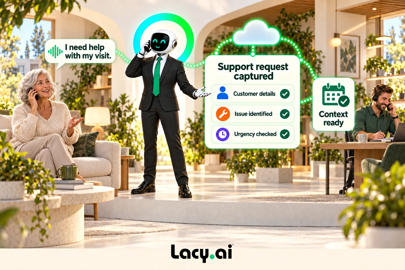 Listen to the customer and capture the issue.