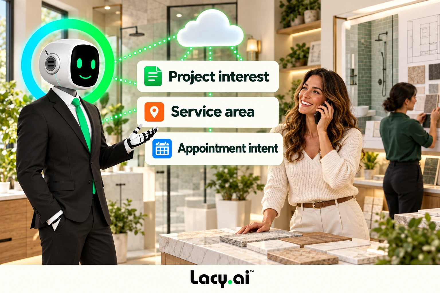 A remodeling customer shares project interest, service area and appointment intent.