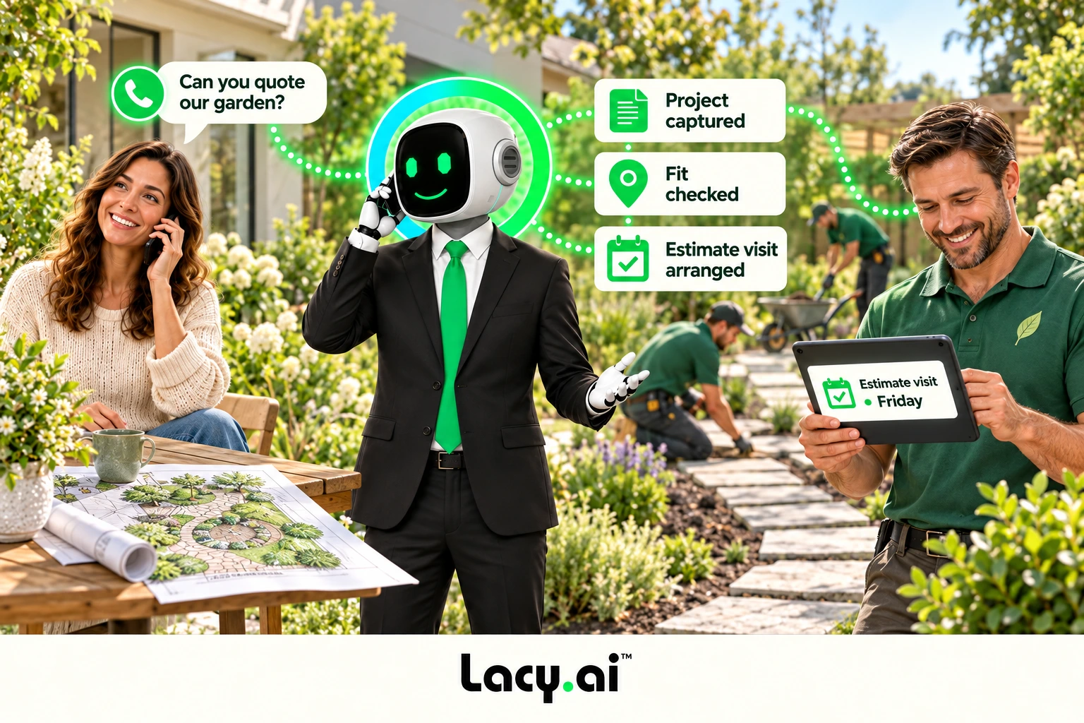 Lacy.ai connects customer interest to a useful sales next step.