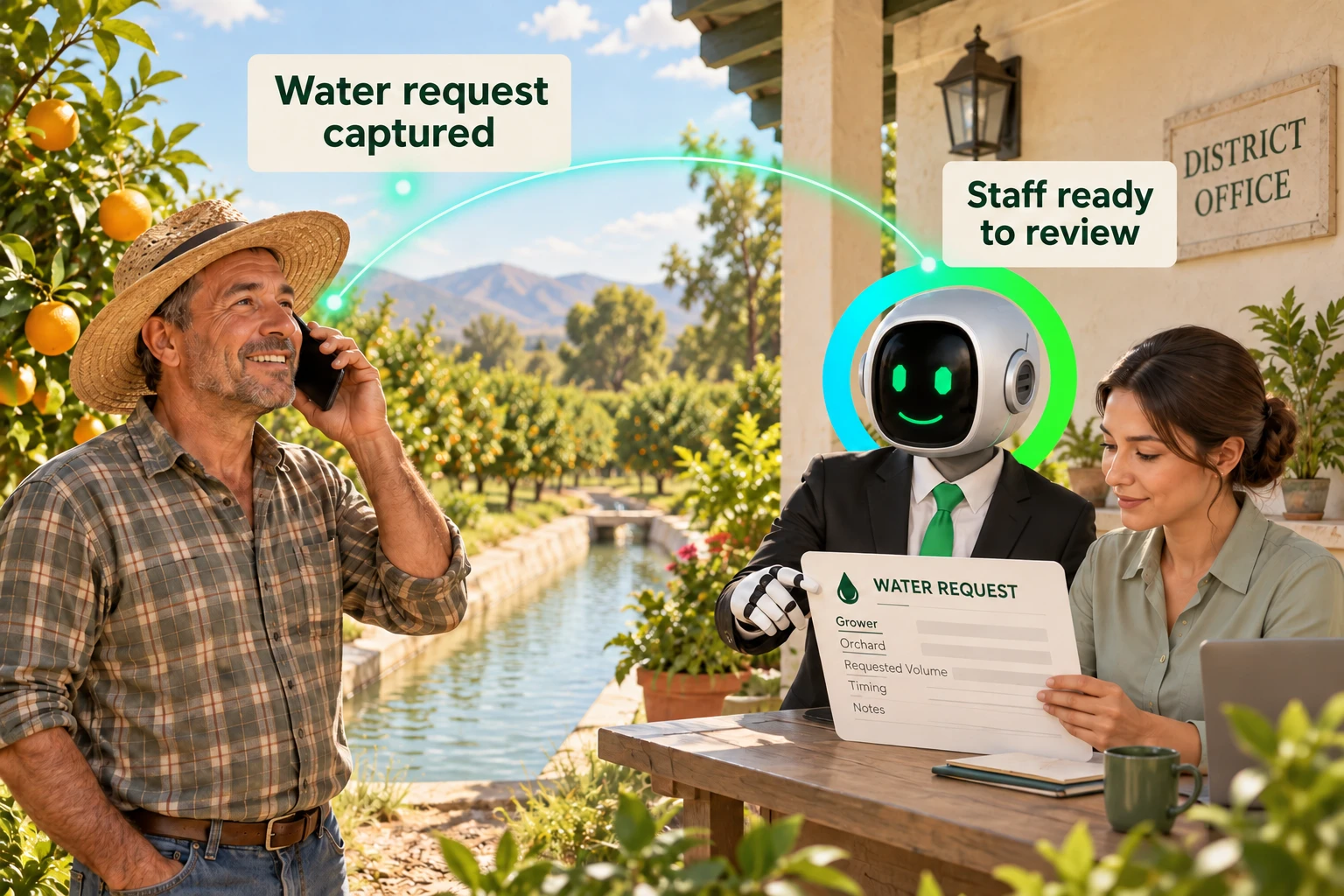 Orange Cove Irrigation District service workflow illustration