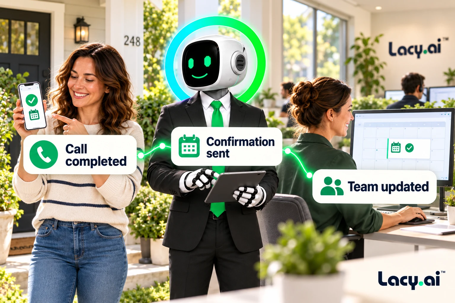 AI-Powered Workflow Automation for Customer Calls Example connected workflow.