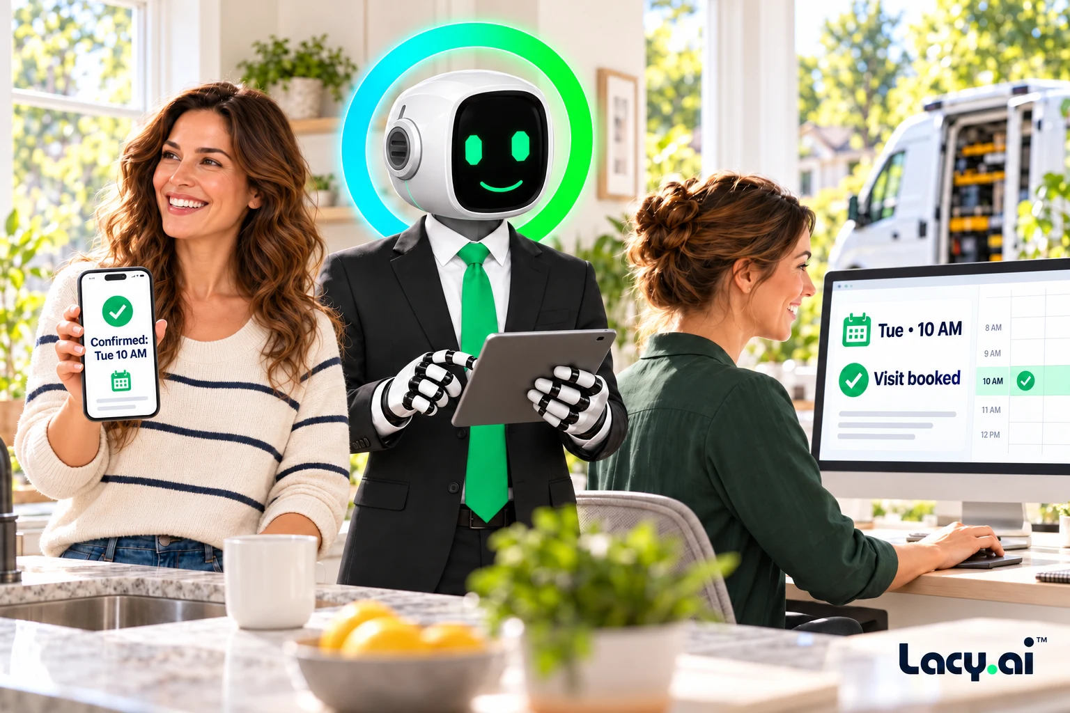 Book More Home Service Appointments From Every Phone Call Example connected workflow.