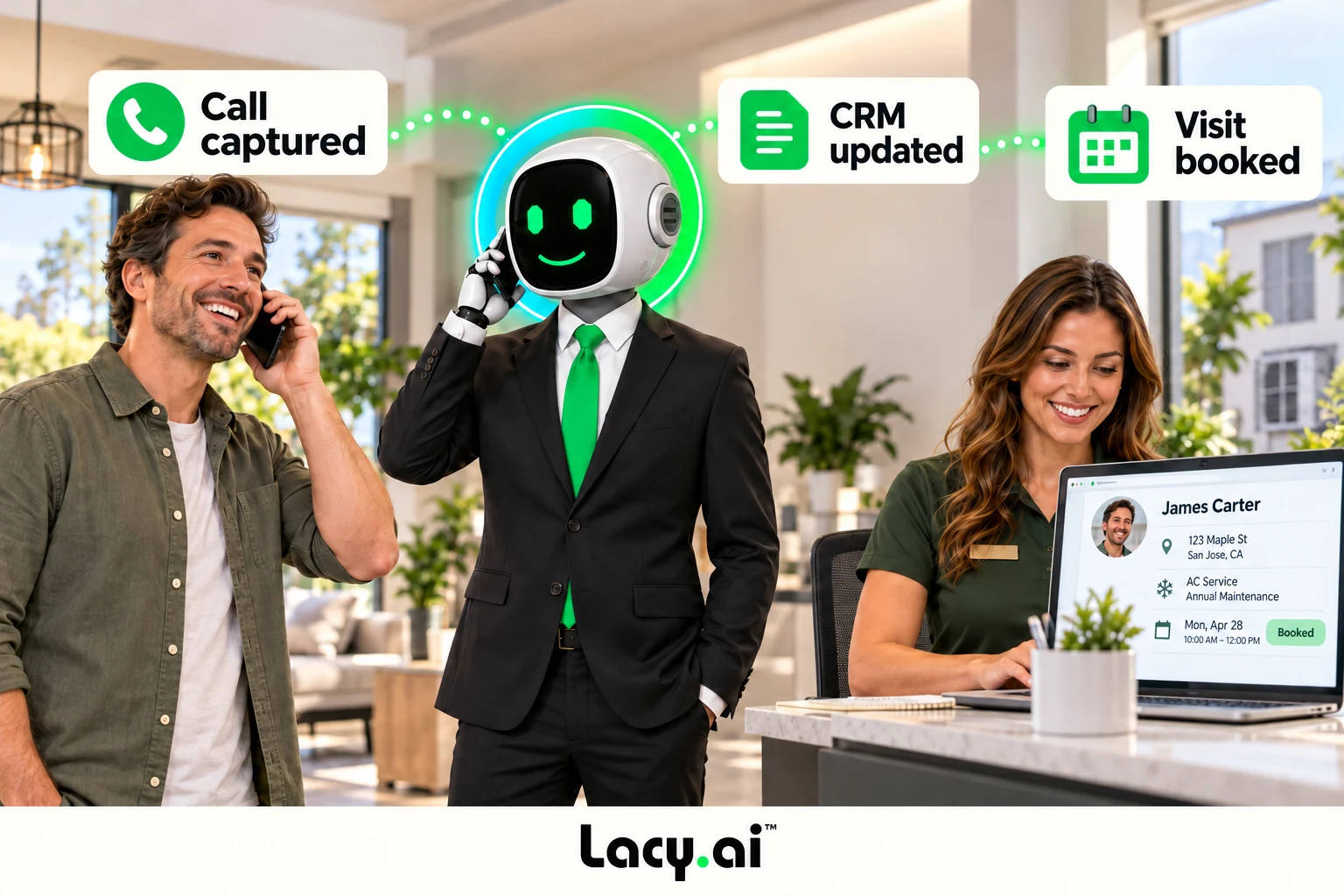 Connect the Call. Connect the Work. Example connected workflow.