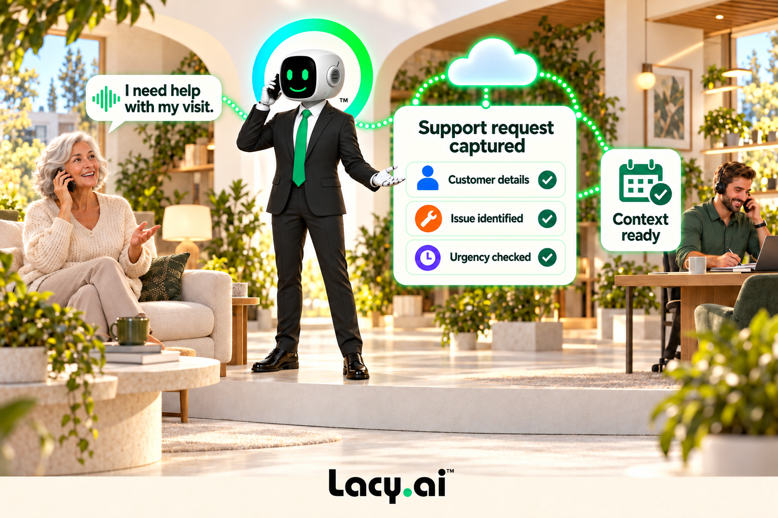 Listen to the customer and capture the issue.