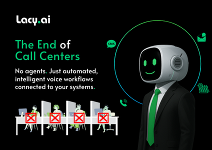 Image illustrating robots actively working, symbolizing the 'Why Lacy' article focus. Text on the image reads 'Lacy.ai – Always On, Always Ready,' highlighting Lacy Autonomous Intelligence’s commitment to providing continuous, AI-driven customer support. The scene reflects the reliability and efficiency of Lacy's autonomous AI support, designed to handle customer needs 24/7.