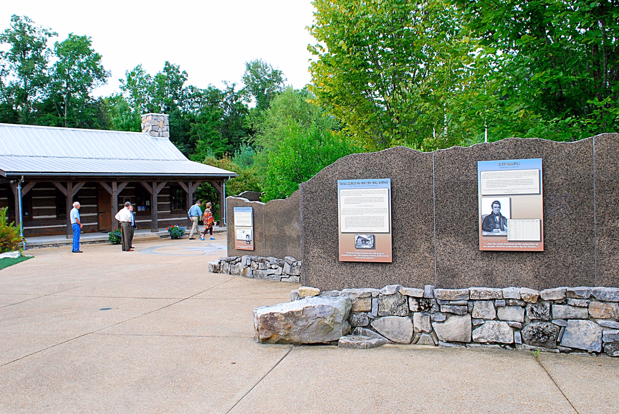 The History Wall and the park's visitor center. Photo © Bob Butters