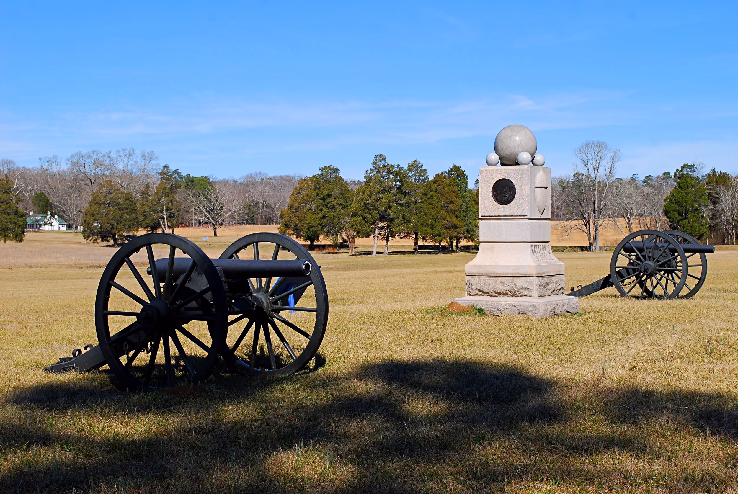 Canons positioned in one of the park's open meadows. Photo © Bob Butters