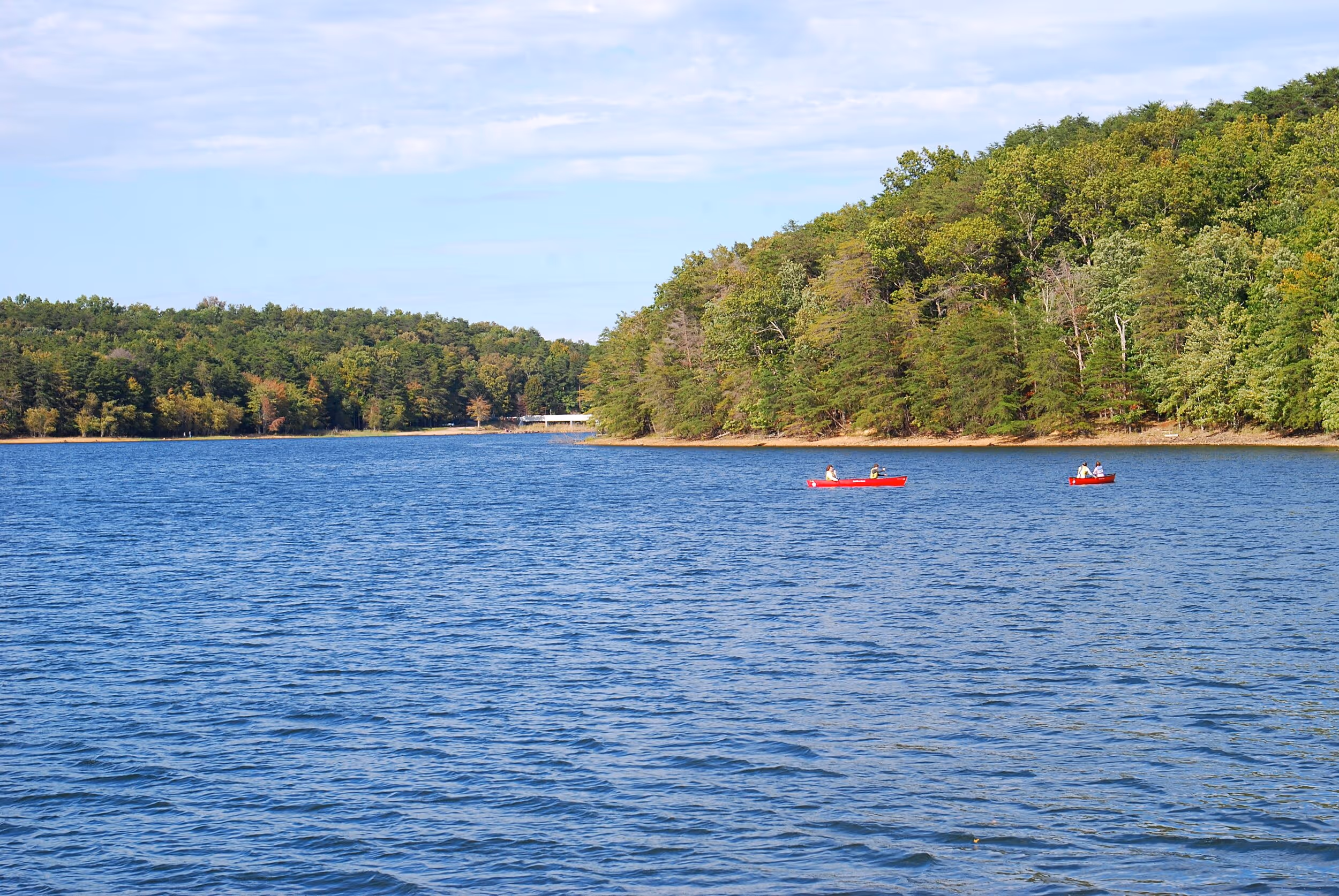 Paddlers on Fall Creek Falls Lake. Photo © Bob Butters