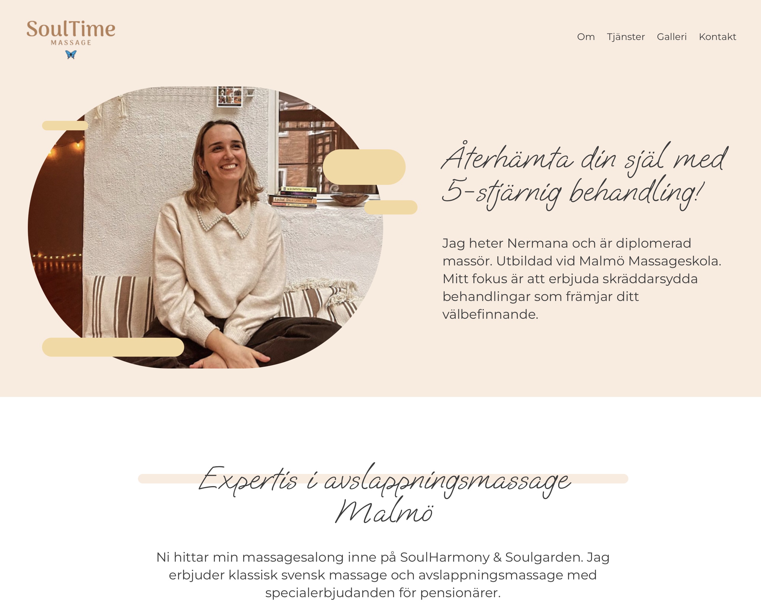 First picture for our essentials price package, websites for massage and nail salons 