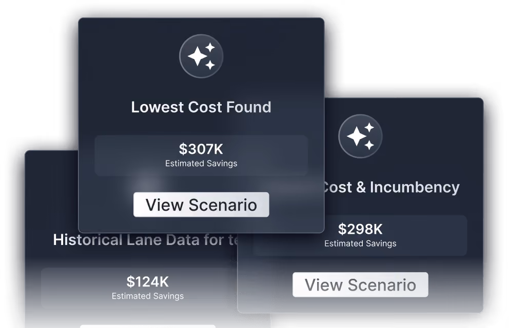a screenshot of the cost optimization capabilities of Emerge's logistics platform