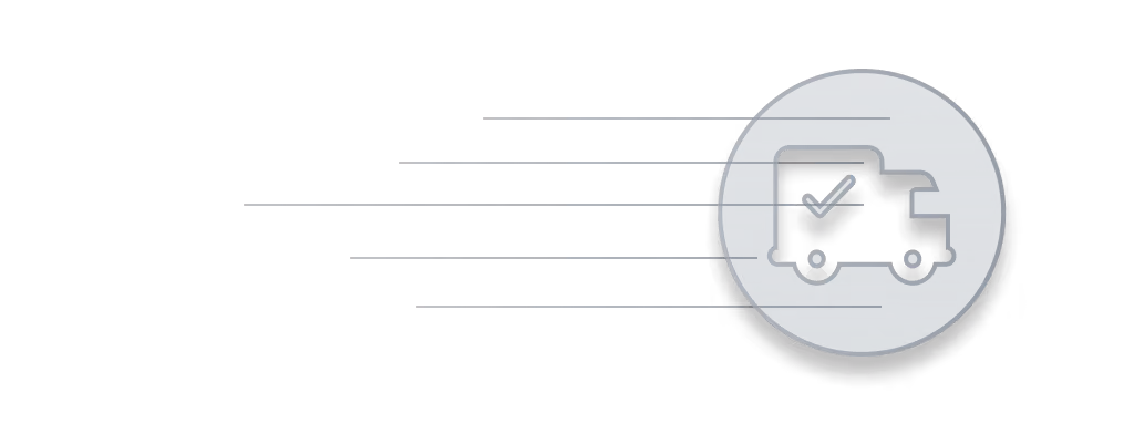 an icon of a speeding truck, indicating Emerge's ability to quickly find carriers that a pre-vetter