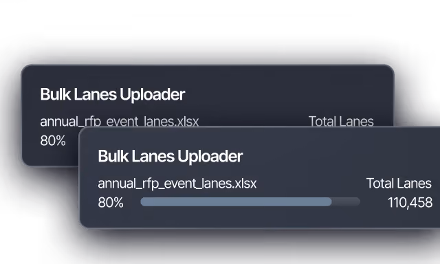 a screenshot of the bulk uploading capabilities of Emerge's logistics platform
