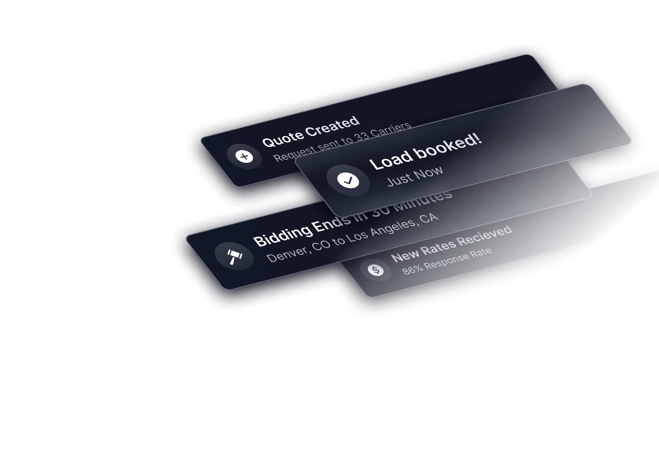 a screenshot of the quote execution capabilities of Emerge's freight procurement logistics platform