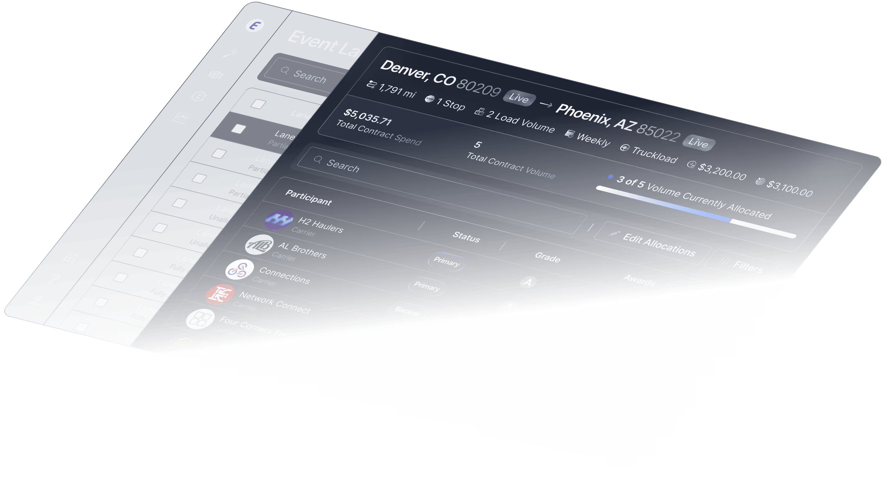 Emerge freight procurement platform dashboard