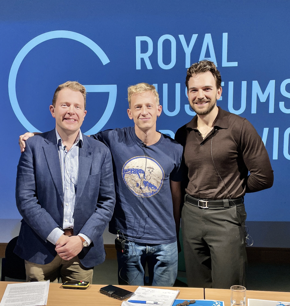 Kevin seehan, Tim May and Leonardo Frigo together at the end of the event at the Royal Museum Greenwich 