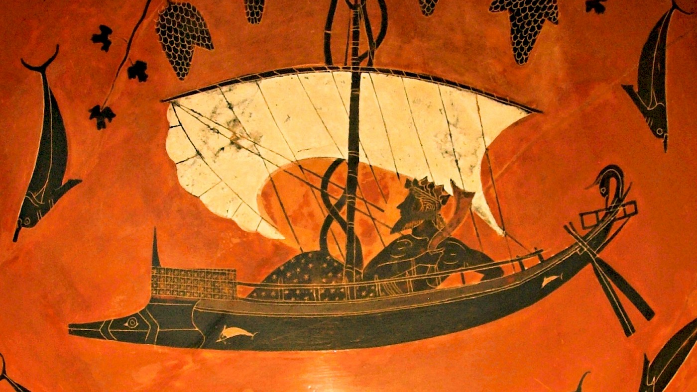 Roman mosaic depicting Odysseus at Skyros unveiling the disguised Achilles - La Olmeda, Pedrosa de la Vega, 5th century AD