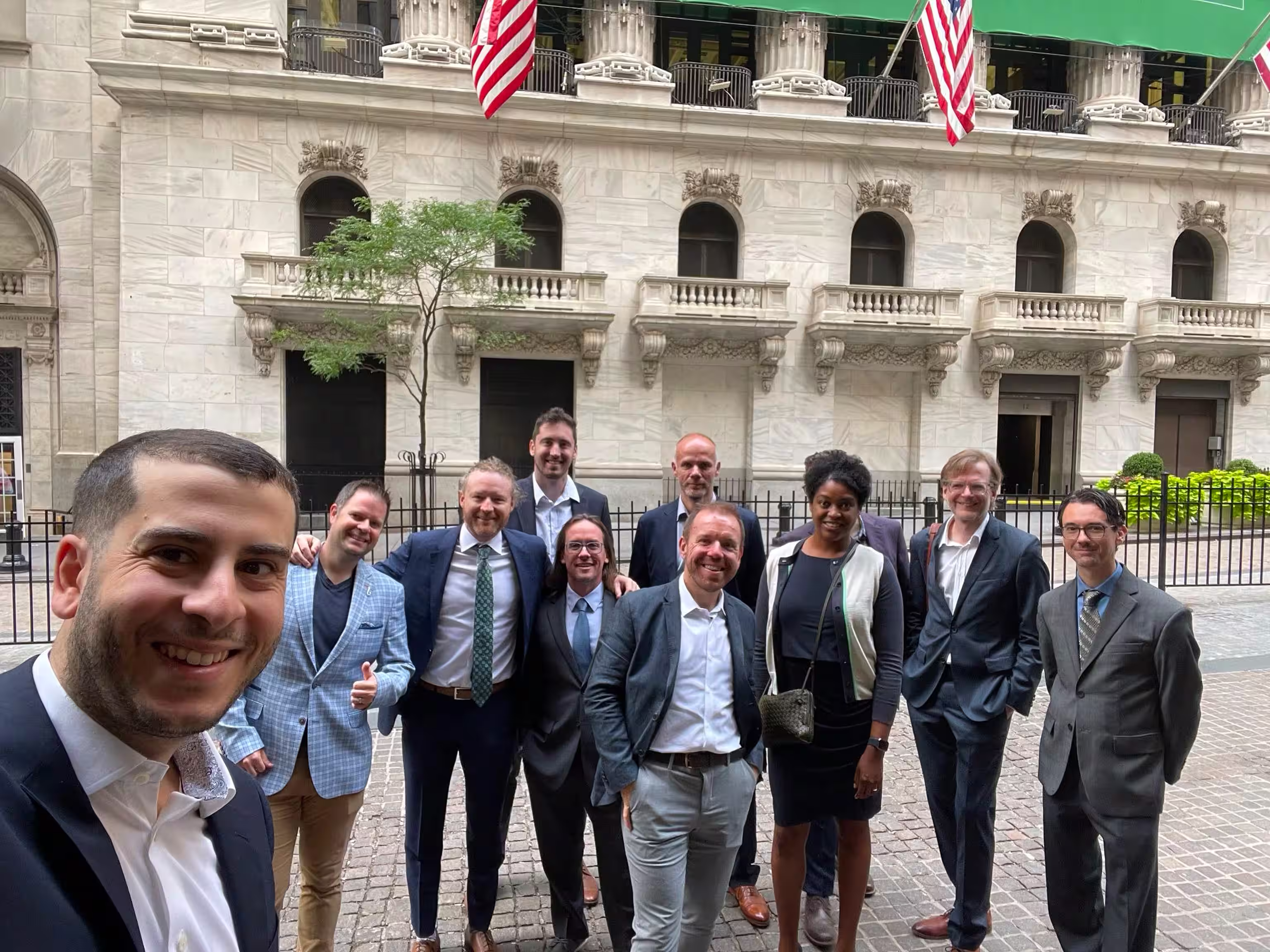 Group of Atolio folks standing outside the NYSE