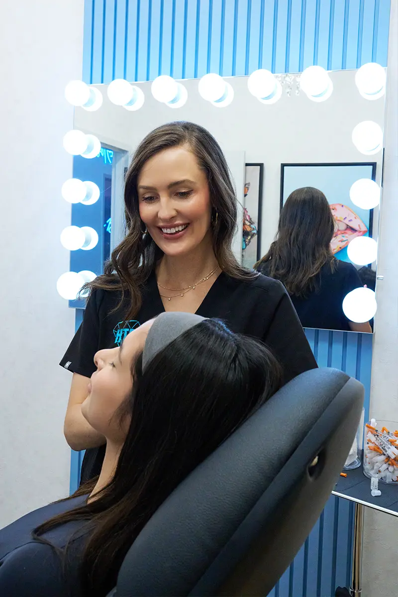 Whitney Fritzie, PA-C injecting Sculptra in Carlsbad, CA