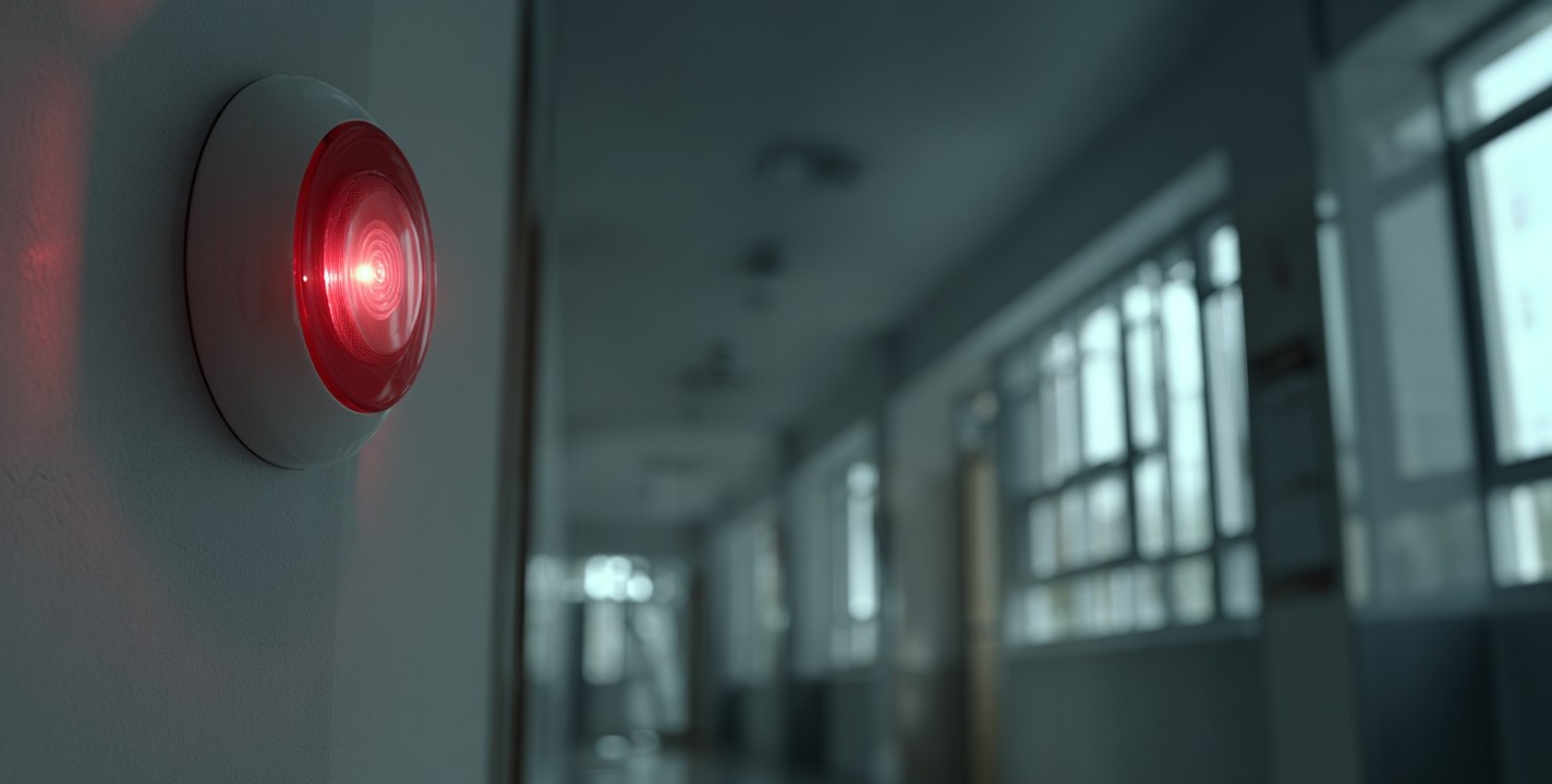 Eine Alarmanlage in einem Schulgebäude