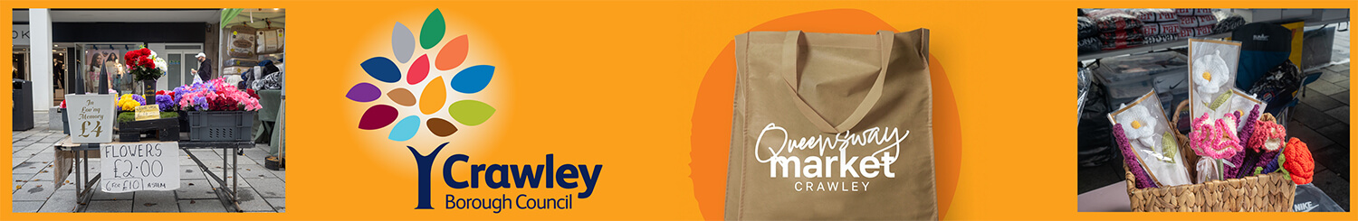 Friday's Queensway Market in Crawley Town Centre