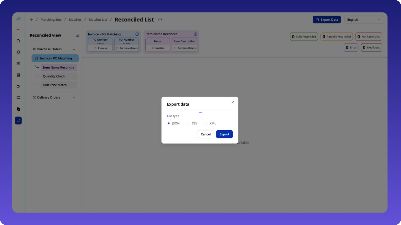 reconcile one to many