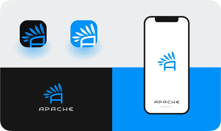 Logo design for Apache — modern identity for a stationery and office supplies brand