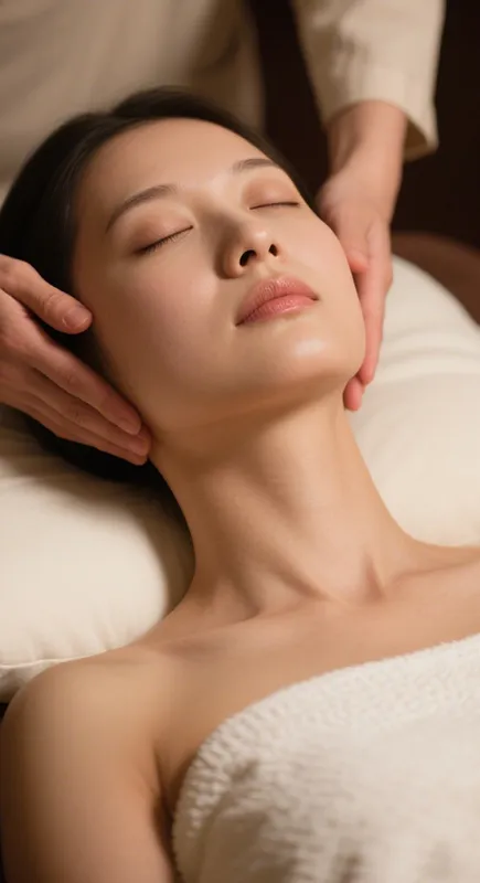 Relaxing scalp massage session