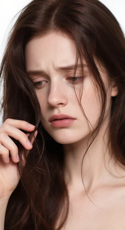 Person struggling with hair problems