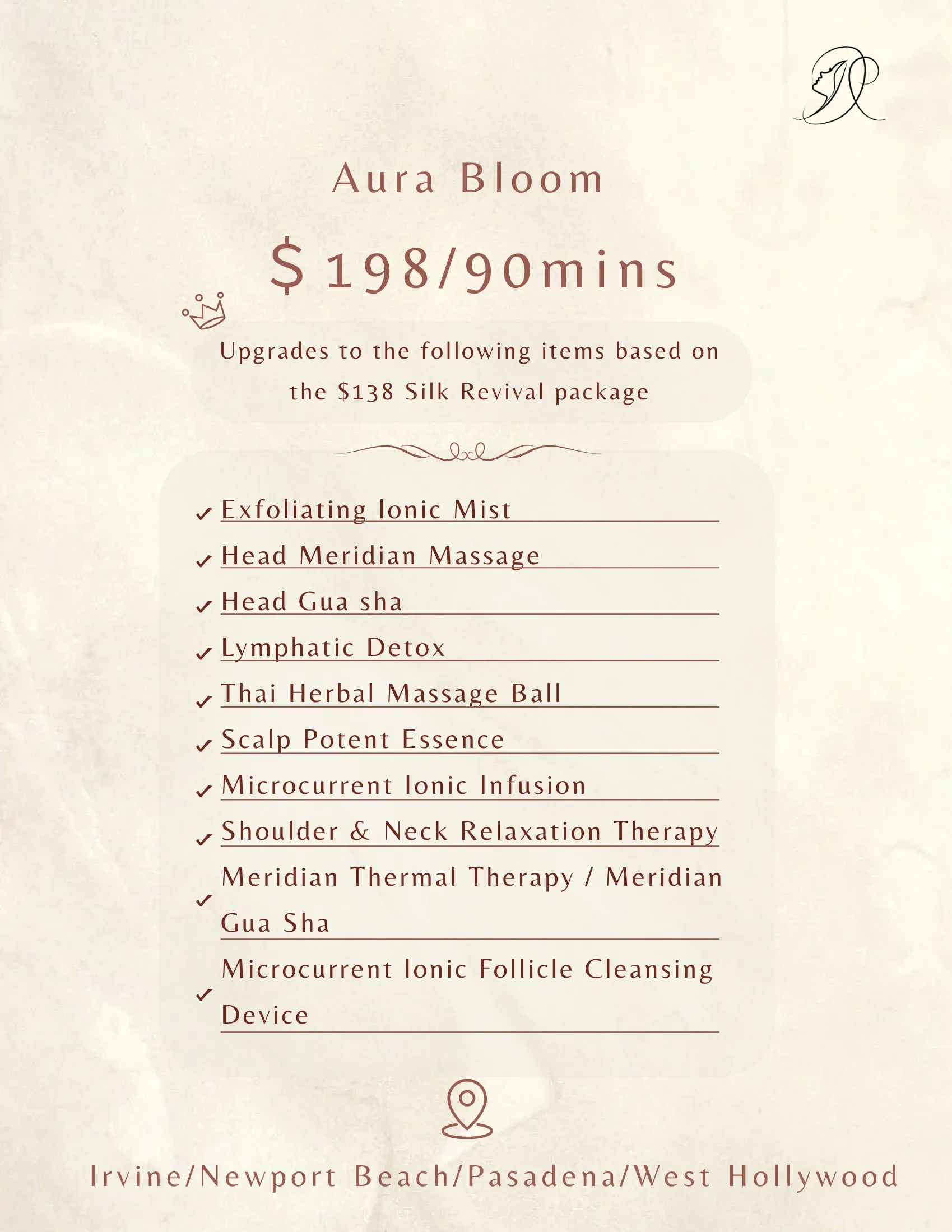90 minutes for 4 locations, priced at 198