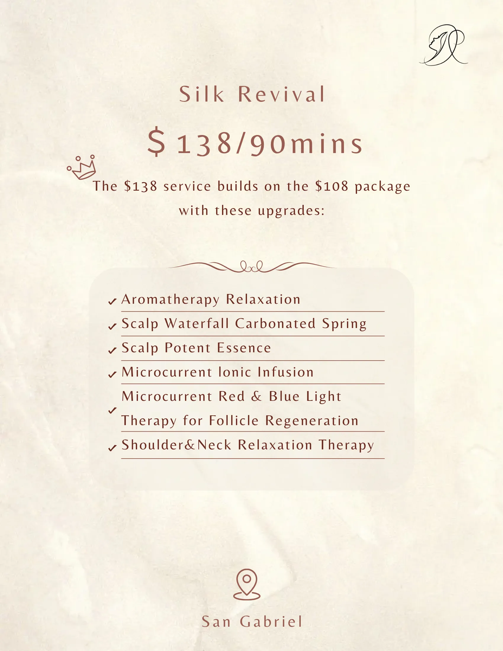 90 minutes for sangabriel, priced at 138