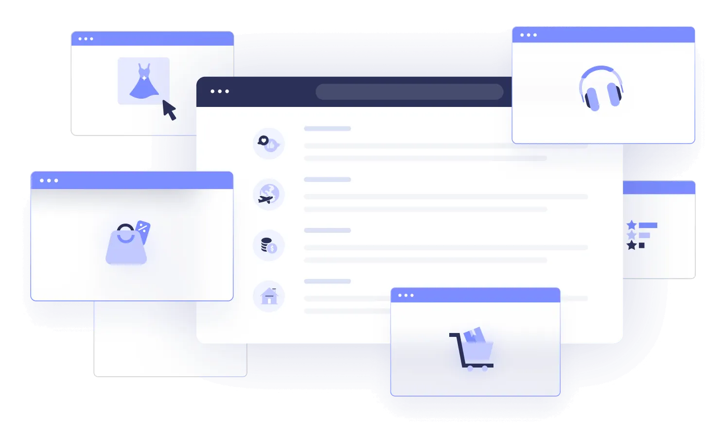 A collection of icons and images