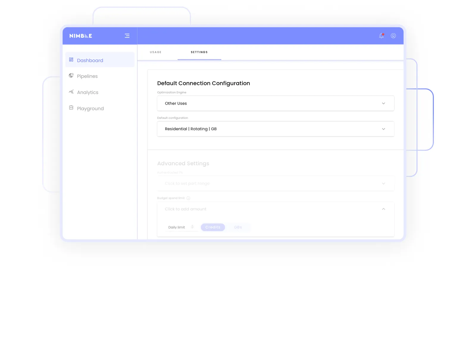 white background, white box with purple top to symbolize browser window