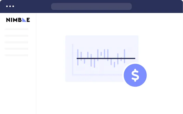 A blue and white website with a $ sign on it. The background is an open browser window. Blue background.