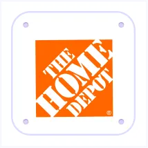 The Home Depot logo with white text on an orange square background.