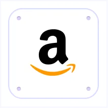 Amazon logo with a lowercase black 'a' and an orange arrow forming a smile underneath.