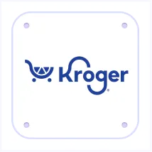 Kroger logo with stylized shopping cart and brand name in blue.