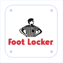 Foot Locker logo featuring a referee figure above the company name in red text.